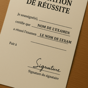 attestation de réussite